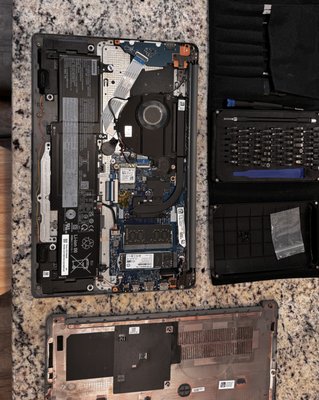 Battery & Charger Diagnostic - Client's computer won't turn on, so it's time to dive in and figure out why! 🔧💻 First step: take it apart, test the parts, and rule out potential issues. The charging port indicator light is out, which means the motherboard isn't getting power. We'll test the battery and charging port first—if they're fine, it's the motherboard that needs replacing. Let's get this fixed! 👨🔧🔋
Need a diagnostic? Or is your PC not turning on? Give us a call and we'll get it solved! 📞✨
#TechTroubleshooting #PCRepair Battery & Charger Diagnostic - Client's computer won't turn on, so it's time to dive in and figure out why! 🔧💻 First step: take it apart, test the parts, and rule out potential issues. The charging port indicator light is out, which means the motherboard isn't getting power. We'll test the battery and charging port first—if they're fine, it's the motherboard that needs replacing. Let's get this fixed! 👨🔧🔋
Need a diagnostic? Or is your PC not turning on? Give us a call and we'll get it solved! 📞✨
#TechTroubleshooting #PCRepair