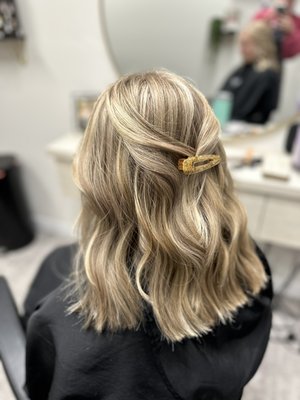 Partial highlight lowlight and haircut - We did a partial highlight and lowlight then finished with a good trim and curls. Partial highlight lowlight and haircut - We did a partial highlight and lowlight then finished with a good trim and curls.