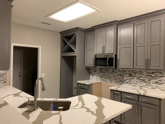 Full Kitchen Refacing - This is what happened when customers ideas and our crafty Hands can do when they work together .. it is juts amazing !!! Full Kitchen Refacing - This is what happened when customers ideas and our crafty Hands can do when they work together .. it is juts amazing !!!