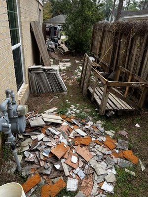 Thanksgiving Morning 2023 - On Thanksgiving morning, we had the privilege of completing a backyard junk removal project in Spring, Texas. Our team efficiently cleared out old tiles and wood, transforming the space into a clean and inviting area for our satisfied client. With a commitment to excellence, we ensured the job was done promptly, allowing the homeowner to enjoy a clutter-free and refreshed backyard just in time for the holiday festivities.