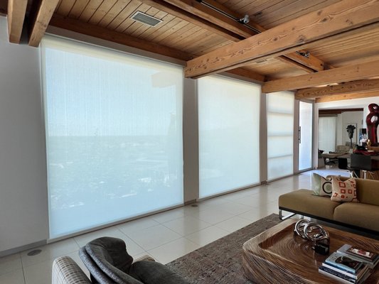 Roller Shades - Roller shades create a clean and modern look to your home. Solar screen fabrics provide energy efficiency without blocking all of your view. We can automate them also! Roller Shades - Roller shades create a clean and modern look to your home. Solar screen fabrics provide energy efficiency without blocking all of your view. We can automate them also!