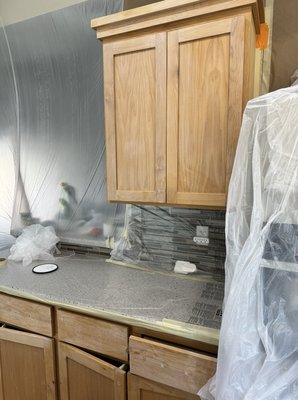 Cabinets painting - After done the costumer was so happy! Cabinets painting - After done the costumer was so happy!