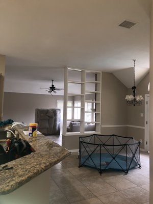 Popcorn removal and full interior paint - We remove old ugly acoustic texture and spray new knock down texture. We also did a full interior paint of walls ceiling, trim and doors Popcorn removal and full interior paint - We remove old ugly acoustic texture and spray new knock down texture. We also did a full interior paint of walls ceiling, trim and doors