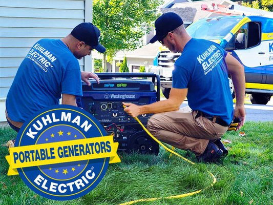 Portable Generator Installed - Portable Generators can be a great "bang for you buck" option.  These portable units can power a decent portion on your home - from your heating, fridge, lighting, outlets and more.   Some units can even power some of you A/C system, depending on the size of your HVAC system.  If you are comfortable manually starting a portable generator, give us a call, we'd be excited to help you pick the right unit for your home / needs.