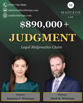 Case Results & Client Successes - Madison Law, APC is a full-service law firm deeply committed to addressing the diverse legal needs that emerge in today’s fast-paced and complex environment. Our attorneys have successfully delivered results to clients across California. Case Results & Client Successes - Madison Law, APC is a full-service law firm deeply committed to addressing the diverse legal needs that emerge in today’s fast-paced and complex environment. Our attorneys have successfully delivered results to clients across California.
