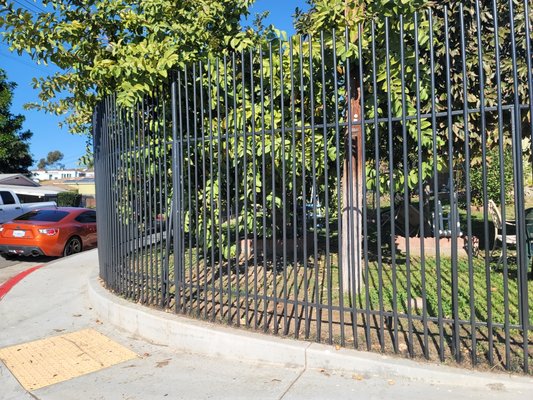 Fence looking like New - Customer requested new color for fence. Did sanding of metal since it had some old paint and added new paint color.