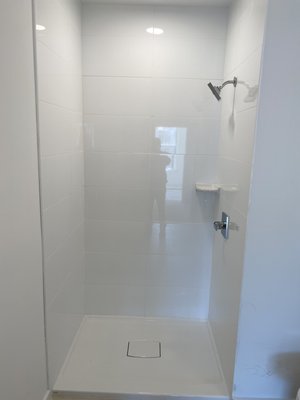 Bathroom remodel - Tiled shower enclosure/tiled floor , shower pan, diverter/shower head , & vanity/sink/faucet installation Bathroom remodel - Tiled shower enclosure/tiled floor , shower pan, diverter/shower head , & vanity/sink/faucet installation
