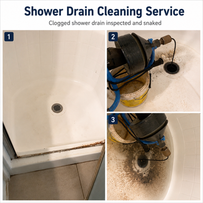 Shower Drain Backed up - The customer called for shower backed up. Used a cable to snake the line multiple times to clear the blockages. Tested and cleaned the area after completion.