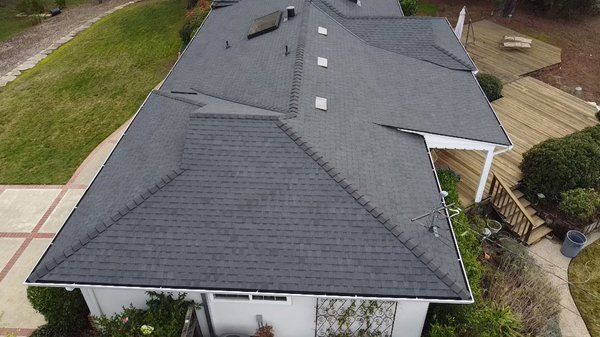 Quito Rd. - Re-Roofing 30 Year Composition Shingles and Aluminum gutter installation. Quito Rd. - Re-Roofing 30 Year Composition Shingles and Aluminum gutter installation.