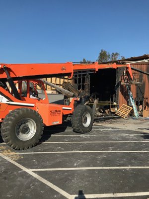 Winery - After a devastating fire broke out at a local winery, Current Power Electric, Inc. went out to assess the damage.  Once assessed Current Power started the job of restoring power to the restaurant and temporary office trailer.