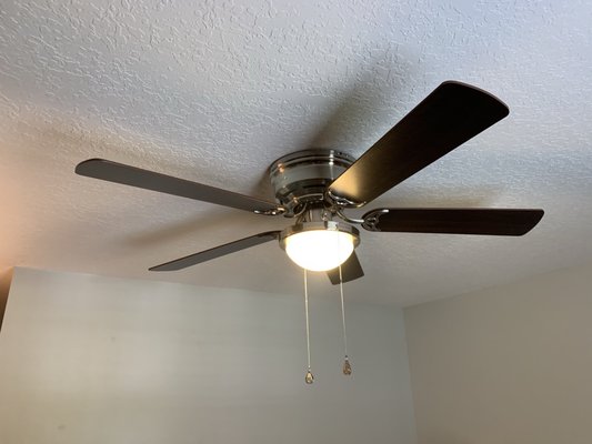 Ceiling fan install - Customers wanted three ceiling fans installed. Customers was well pleased with the service. Ceiling fan install - Customers wanted three ceiling fans installed. Customers was well pleased with the service.