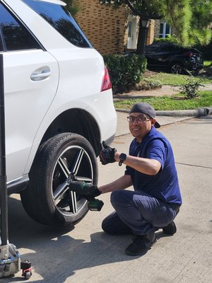 Mobile Tire Repair with a patch. - A current customer requested mobile tire repair. Got him back on the road within 45 minutes with a patch.