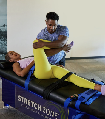 Trusted by Pro Athletes! - Stretch Zone has enjoyed helping many pro-athletes reach their athletic best – in the NFL, NBA, MLB, & ATP. This includes sports celebrities from the U.S. Open Champion, the NFL’s Most Valuable Player, and even the IBF Light Heavyweight Champion of the world.
Discover and Enhance Physical Abilities:
Unlock greater physical abilities when you reach functional flexibility. Practitioner-assisted stretching shouldn’t only be applied as a warmup or cool down exercise.
Greater Reaction Time:
You can achieve greater reaction time and develop an enhanced sensory awareness of your surroundings. A flexible system is an open system, awakening natural and instinctual movements that require less thought and faster reaction time.
Spatial Awareness:
Athletes who are introduced to practitioner-assisted stretching learn their body’s limitations and increase spatial awareness. Increased spatial awareness allows you to better assess the state of your muscles and injuries, and also provides a sense of control and confidence, ultimately determining peak performance. Trusted by Pro Athletes! - Stretch Zone has enjoyed helping many pro-athletes reach their athletic best – in the NFL, NBA, MLB, & ATP. This includes sports celebrities from the U.S. Open Champion, the NFL’s Most Valuable Player, and even the IBF Light Heavyweight Champion of the world.
Discover and Enhance Physical Abilities:
Unlock greater physical abilities when you reach functional flexibility. Practitioner-assisted stretching shouldn’t only be applied as a warmup or cool down exercise.
Greater Reaction Time:
You can achieve greater reaction time and develop an enhanced sensory awareness of your surroundings. A flexible system is an open system, awakening natural and instinctual movements that require less thought and faster reaction time.
Spatial Awareness:
Athletes who are introduced to practitioner-assisted stretching learn their body’s limitations and increase spatial awareness. Increased spatial awareness allows you to better assess the state of your muscles and injuries, and also provides a sense of control and confidence, ultimately determining peak performance.