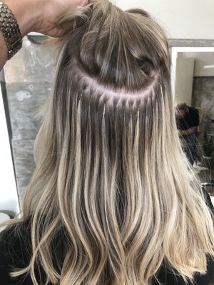 Custom Great Lengths hair extension installations. - In these photos I added Great Lengths hair extensions. They are applied towards the scalp in individual sections. They grow out with your hair. They do not require to be moved up. A typical set of extensions will last about 4 months before they require removal. The hair is high quality and feels great. It can be washed and styled just like your own hair. You can even get your hair colored with them installed. Custom Great Lengths hair extension installations. - In these photos I added Great Lengths hair extensions. They are applied towards the scalp in individual sections. They grow out with your hair. They do not require to be moved up. A typical set of extensions will last about 4 months before they require removal. The hair is high quality and feels great. It can be washed and styled just like your own hair. You can even get your hair colored with them installed.