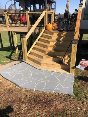 Flagstone overlay - Flagstone concrete overlay. Its an existing concrete slab , what we did with it was a decorative overlay ( with concrete ). This customer chose a flagstone look. We can do from the classic brick look to a hardwood or slate and many more designs. Each design is carefully made by hand to your taste and creativity. Call us for your free quote! Flagstone overlay - Flagstone concrete overlay. Its an existing concrete slab , what we did with it was a decorative overlay ( with concrete ). This customer chose a flagstone look. We can do from the classic brick look to a hardwood or slate and many more designs. Each design is carefully made by hand to your taste and creativity. Call us for your free quote!