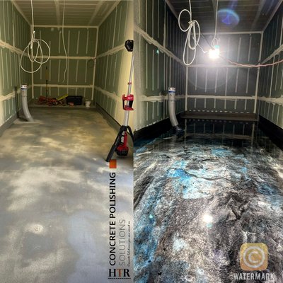 Metallic Epoxy Coating - On this occasion we made a change in a PUB BAR in the Riverside area with a metallic epoxy.