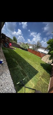 Lawn renovation - We renovated this lawn which had dead grass all over and was filled with weeds.
We removed the existing sod and prepared the soil for the new grass to be installed. We also trimmed the corner tree and gave it a beautiful rock bed to sit on.
At the end, less water SOD was supplied and installed at customer’s backyard.
The customers satisfied smile at the end of our job was the pleasant reward for all our hardwork. Lawn renovation - We renovated this lawn which had dead grass all over and was filled with weeds.
We removed the existing sod and prepared the soil for the new grass to be installed. We also trimmed the corner tree and gave it a beautiful rock bed to sit on.
At the end, less water SOD was supplied and installed at customer’s backyard.
The customers satisfied smile at the end of our job was the pleasant reward for all our hardwork.