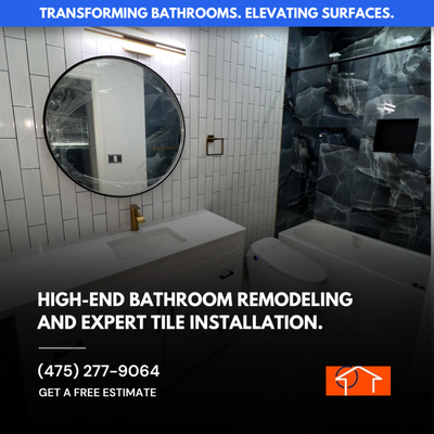 High-end bathroom remodeling and expert tile installation. - Transforming Bathrooms. Elevating Surfaces.