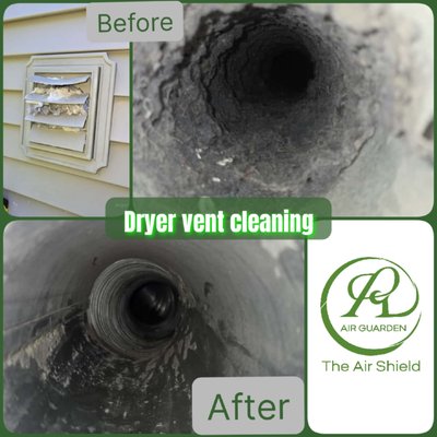 Dryer Vent Cleaning Photos - Before and after shots of our professional dryer vent cleaning and installation—clean, safe, efficient!