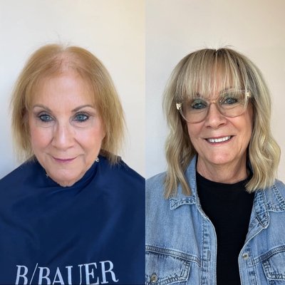 Hair Loss Solution - Mesh Integration - What is 𝙢𝙚𝙨𝙝 𝙞𝙣𝙩𝙚𝙜𝙧𝙖𝙩𝙞𝙤𝙣?
If you are experiencing hair loss or hair thinning and you know your hair couldn’t handle traditional extensions, this is for you.
Mesh Integration is an integrated hair system that creates a customized thicker, fuller hair. It can be done as a full system or a partial system depending on your needs and current hair. With our full mesh system, hair extensions underneath are hidden by a lace closure that cascades over the top of your head. For women who require more hair underneath but have enough on top, we also offer partial mesh.
The mesh piece is extremely lightweight and is attached to your current hair. After this, we attach hair closures and extensions to the mesh to completely transform your hair loss.
Why might you choose this over a wig? You no longer have to worry about taking it off and on and can live your life. Hair Loss Solution - Mesh Integration - What is 𝙢𝙚𝙨𝙝 𝙞𝙣𝙩𝙚𝙜𝙧𝙖𝙩𝙞𝙤𝙣?
If you are experiencing hair loss or hair thinning and you know your hair couldn’t handle traditional extensions, this is for you.
Mesh Integration is an integrated hair system that creates a customized thicker, fuller hair. It can be done as a full system or a partial system depending on your needs and current hair. With our full mesh system, hair extensions underneath are hidden by a lace closure that cascades over the top of your head. For women who require more hair underneath but have enough on top, we also offer partial mesh.
The mesh piece is extremely lightweight and is attached to your current hair. After this, we attach hair closures and extensions to the mesh to completely transform your hair loss.
Why might you choose this over a wig? You no longer have to worry about taking it off and on and can live your life.