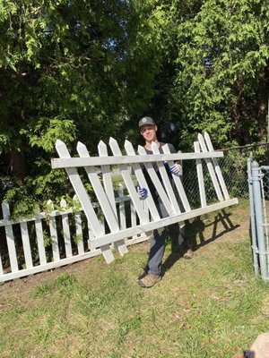 Fence Removal - A customer called us shortly after they purchased a house. The homeowner wanted the old white picket fencing removed, so we got right to work! The Black Diamond Junk Removal team loaded up the fence and hauled it away.