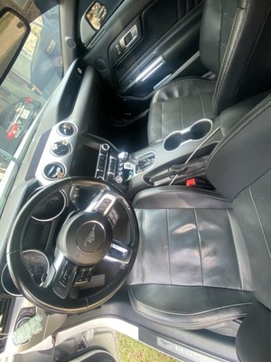 Interior cleaning 2016 Ford Mustang - Before and After the cleaning of this 2016 Ford Mustang. Cleaned and wiped down the seats and vacuum / stain removed the carpets. Interior cleaning 2016 Ford Mustang - Before and After the cleaning of this 2016 Ford Mustang. Cleaned and wiped down the seats and vacuum / stain removed the carpets.