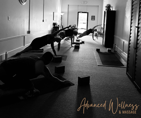 Fitness & Yoga - The newest addition to Advanced Wellness & Massage is our YOGA space. We strive to help you move better, sleep better, live better! Fitness & Yoga - The newest addition to Advanced Wellness & Massage is our YOGA space. We strive to help you move better, sleep better, live better!