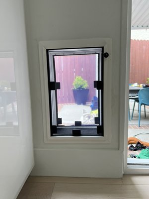 Pet Doors - We do all the installations for “California Pet Doors” and take pride in doing high-quality doggie-door installations, they are designed to go in the wall but have models that fit in doors and are superior to other pet doors Pet Doors - We do all the installations for “California Pet Doors” and take pride in doing high-quality doggie-door installations, they are designed to go in the wall but have models that fit in doors and are superior to other pet doors