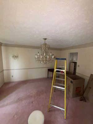 Chandelier Removal & Packaging - This customer wanted to take a priceless Chandelier with them before selling the property. We came out , took apart the chandelier piece by piece , packaged each of the crystals in bubble wrap, packaged the body of the chandelier, and safely terminated the circuit for use by the next owners. Chandelier Removal & Packaging - This customer wanted to take a priceless Chandelier with them before selling the property. We came out , took apart the chandelier piece by piece , packaged each of the crystals in bubble wrap, packaged the body of the chandelier, and safely terminated the circuit for use by the next owners.