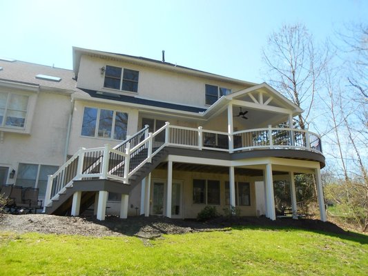 Trex Deck - This is a Radius Deck, Composite upper level, covered porch.