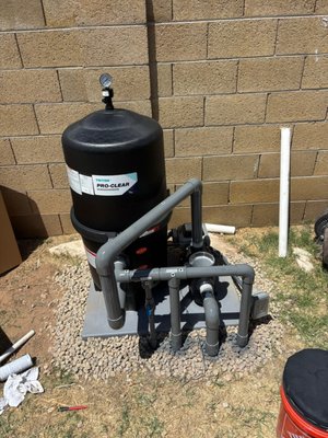 Complete Equipment Replacement - This homeowner was running a setup that belonged in another decade: an old single-speed pump roaring away at full power every hour it ran, paired with an aging stainless steel DE filter that needed constant babying — backwashing, recharging with DE powder, breaking down the grids to clean them.
The plumbing tying it all together had been patched and re-patched over the years into a maze of undersized pipe and slow leaks. Individually, none of it had completely failed yet. Together, it was quietly costing a fortune in power bills and wasted time.
Here's what most pool owners get wrong about equipment: they wait for something to break, then replace that one part with the same kind of part. But a pool system is exactly that — a system. A great pump bolted onto undersized, leaky plumbing and a high-maintenance filter will never run the way it should. The real win isn't a new box on the pad; it's a properly engineered system where every piece is sized to work together. So that's what we built.
The job, from the ground up:
Out with the single-speed pump. We removed the old single-speed pump and installed our own Triton
Flo Pro 3HP variable-speed pump. Instead of running flat-out every hour, a variable-speed pump runs slow and quiet for normal filtration and only ramps up when it needs to — which is where the dramatic energy savings come from. A single-speed pump is one of the biggest electricity draws in the entire home, so a variable-speed swap often pays for itself over time.
Out with the old DE filter. We pulled the aging stainless steel DE filter and installed our Triton Pro Clear High-Rate 525 cartridge filter. No more handling messy DE powder, no more backwashing, no more breaking down grids. With 525 square feet of filtration surface, it traps finer debris, holds far more dirt between cleanings, and wastes none of your water on backwash cycles — which matters in Arizona.
All-new plumbing from the ground up. This is the part that separates a real upgrade from a parts swap. We tore out the old patched plumbing and rebuilt the entire system with properly sized schedule-40 PVC and clean unions at every connection. Right-sized plumbing means less friction loss, better flow, lower energy use, and equipment that's actually easy to service down the road.
Dialed in and tested. We programmed the pump's speeds for efficient daily filtration, pressure-tested the whole system for leaks, and confirmed every component was working in harmony before we left.
The result: a quiet, efficient, low-maintenance pool system that costs a fraction of the old one to run — built with our own Triton Pro Series equipment and backed the way only the manufacturer can back it.
No more DE powder. No more roaring pump. No more leaks.
If your equipment is old, loud, or eating your power bill, it's worth a conversation. Replacing a single failing part is rarely the smart money — a properly engineered system pays you back every month it runs, and you'll get a photo report documenting every step of the work.
Request a free quote and let's build you a system that actually works. Complete Equipment Replacement - This homeowner was running a setup that belonged in another decade: an old single-speed pump roaring away at full power every hour it ran, paired with an aging stainless steel DE filter that needed constant babying — backwashing, recharging with DE powder, breaking down the grids to clean them.
The plumbing tying it all together had been patched and re-patched over the years into a maze of undersized pipe and slow leaks. Individually, none of it had completely failed yet. Together, it was quietly costing a fortune in power bills and wasted time.
Here's what most pool owners get wrong about equipment: they wait for something to break, then replace that one part with the same kind of part. But a pool system is exactly that — a system. A great pump bolted onto undersized, leaky plumbing and a high-maintenance filter will never run the way it should. The real win isn't a new box on the pad; it's a properly engineered system where every piece is sized to work together. So that's what we built.
The job, from the ground up:
Out with the single-speed pump. We removed the old single-speed pump and installed our own Triton
Flo Pro 3HP variable-speed pump. Instead of running flat-out every hour, a variable-speed pump runs slow and quiet for normal filtration and only ramps up when it needs to — which is where the dramatic energy savings come from. A single-speed pump is one of the biggest electricity draws in the entire home, so a variable-speed swap often pays for itself over time.
Out with the old DE filter. We pulled the aging stainless steel DE filter and installed our Triton Pro Clear High-Rate 525 cartridge filter. No more handling messy DE powder, no more backwashing, no more breaking down grids. With 525 square feet of filtration surface, it traps finer debris, holds far more dirt between cleanings, and wastes none of your water on backwash cycles — which matters in Arizona.
All-new plumbing from the ground up. This is the part that separates a real upgrade from a parts swap. We tore out the old patched plumbing and rebuilt the entire system with properly sized schedule-40 PVC and clean unions at every connection. Right-sized plumbing means less friction loss, better flow, lower energy use, and equipment that's actually easy to service down the road.
Dialed in and tested. We programmed the pump's speeds for efficient daily filtration, pressure-tested the whole system for leaks, and confirmed every component was working in harmony before we left.
The result: a quiet, efficient, low-maintenance pool system that costs a fraction of the old one to run — built with our own Triton Pro Series equipment and backed the way only the manufacturer can back it.
No more DE powder. No more roaring pump. No more leaks.
If your equipment is old, loud, or eating your power bill, it's worth a conversation. Replacing a single failing part is rarely the smart money — a properly engineered system pays you back every month it runs, and you'll get a photo report documenting every step of the work.
Request a free quote and let's build you a system that actually works.