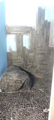 Construction process rock shower - These are some of the construction photos to The Rock Shower. it was for a customer design. She called it her cave shower. Very elaborate and very custom. The client loved it.