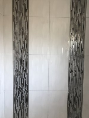 Bathroom Remodel - Custom shower with wavy tiles