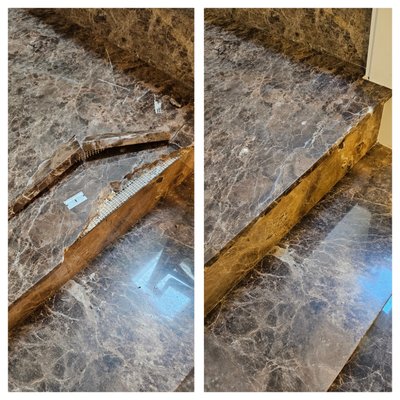 stone stair repair - This was done on a flight of stairs at a customer's house