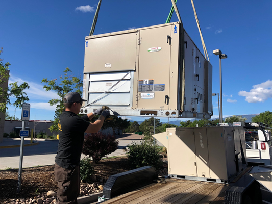 Rooftop unit - Swapping out a rooftop unit for a local customer. Out with the old in with the new! Keeping them comfortable.