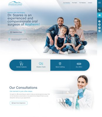 Anaheim Hills Oral Surgery - Dr. Soares of Anaheim Hills Oral Surgery contraced us to revamp their website design as well as automate patient registration. Anaheim Hills Oral Surgery - Dr. Soares of Anaheim Hills Oral Surgery contraced us to revamp their website design as well as automate patient registration.