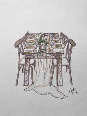 Sketch to Reality: Tablescape Design - The client wanted a low centerpiece with a long sheer runner, including lots of candles and pops of greenery. It worked perfectly for their long barn wedding in Napa.
All of our designs are custom designed for you to tell your unique story. We don’t use AI or Pinterest to pull from previous events - we design from scratch, sometimes from sketch to reality. While we might have a vision, we recognize that not all clients and vendors can see inside our heads, so sketching them out on paper (or tablets) allows us to convey details, color palettes, textures, and mechanics in a simple (and fun) way! This is a fun #sketchtoreality sampling of a few of the past designs and sketches we’ve used for our clients. Sketch to Reality: Tablescape Design - The client wanted a low centerpiece with a long sheer runner, including lots of candles and pops of greenery. It worked perfectly for their long barn wedding in Napa.
All of our designs are custom designed for you to tell your unique story. We don’t use AI or Pinterest to pull from previous events - we design from scratch, sometimes from sketch to reality. While we might have a vision, we recognize that not all clients and vendors can see inside our heads, so sketching them out on paper (or tablets) allows us to convey details, color palettes, textures, and mechanics in a simple (and fun) way! This is a fun #sketchtoreality sampling of a few of the past designs and sketches we’ve used for our clients.