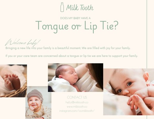 Lip and Tongue Ties - Bringing a new life into your family is a beautiful moment. We are filled with joy for your family.
If you or your care team are concerned about a tongue or lip tie we are here to support your family. Research shows that about 7% of infants are born with a tongue tie. This can lead to difficulty and pain when breastfeeding, or problems feeding your baby, and other issues.
If you have concerns, it’s always best to have your baby evaluated by a practitioner experienced in oral restrictions.
Your instincts as a parent matter — trust them. Lip and Tongue Ties - Bringing a new life into your family is a beautiful moment. We are filled with joy for your family.
If you or your care team are concerned about a tongue or lip tie we are here to support your family. Research shows that about 7% of infants are born with a tongue tie. This can lead to difficulty and pain when breastfeeding, or problems feeding your baby, and other issues.
If you have concerns, it’s always best to have your baby evaluated by a practitioner experienced in oral restrictions.
Your instincts as a parent matter — trust them.