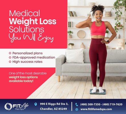 Weightloss - Discover healthier living through our medical weight loss programs at FitLife Med Spa. Schedule your appointment today to start your weight loss journey. #weightloss #FitLifeMedSpa #Chandler #AZ Weightloss - Discover healthier living through our medical weight loss programs at FitLife Med Spa. Schedule your appointment today to start your weight loss journey. #weightloss #FitLifeMedSpa #Chandler #AZ