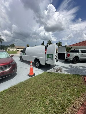Junk Removal | Rubber Solar Panels - This was a junk removal job done for a customer needing rubber solar panels removed from the front of their house due to landscapers remodeling and the panels obstructing the way. Dumpster Divers Junk Removal was able to quickly gather all panels and swiftly load them into the van, only taking about 10-15 minutes. Once the van was loaded and area was swept, the customer paid for the service and the panels were brought to the recycling center where they were properly disposed of (In Ordinance to Lee County Ordinance NO. 07-25)