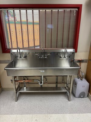 Multi-faucet handwashing station - This project was done at an art school to accommodate students, it is a 3 facets installation with a new insta hot water heater. Multi-faucet handwashing station - This project was done at an art school to accommodate students, it is a 3 facets installation with a new insta hot water heater.