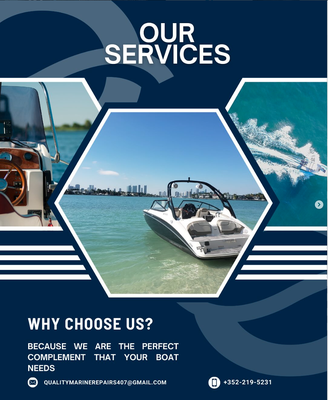 Our Services - Explore Our Full Range of Services:
From start to finish, we provide expert solutions to keep your vessel running smoothly and looking its best. Our comprehensive services include engine repairs, seasonal maintenance, electrical diagnostics, hull restoration, detailing, and custom upgrades. Whether it’s routine care or major repairs, our skilled team is dedicated to quality workmanship and reliable results. Discover how we help boat owners protect their investment and enjoy every moment on the water.