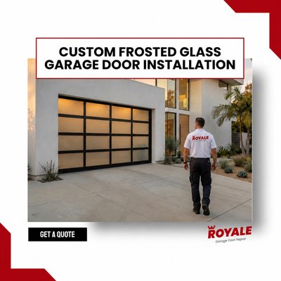 Custom Frosted Glass Garage Door Installation - This incredible project was installed by one of our expert technicians here at Royale Garage Doors. The customer loved how the project came out and so do we!
Call today to schedule your appointment with us! Custom Frosted Glass Garage Door Installation - This incredible project was installed by one of our expert technicians here at Royale Garage Doors. The customer loved how the project came out and so do we!
Call today to schedule your appointment with us!