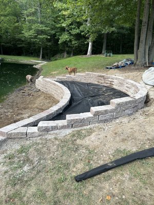Retaining wall 2023 - This customer wanted a place where he could make memories with his family but especially with his grandkids, and our team was able to give him a space big enough for the whole family. Retaining wall 2023 - This customer wanted a place where he could make memories with his family but especially with his grandkids, and our team was able to give him a space big enough for the whole family.