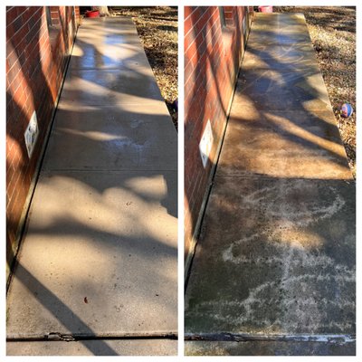 Driveway Cleaning - It had been years since this property had been cleaned. Just a couple hours of work can have your property looking brand new. Adding curb appeal right away