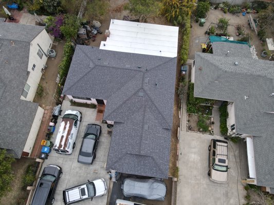 Before, During, and After: A Complete Roof Replacement in Los Angeles, CA - Roof Replacement with Shingles and Flat Roof

At Rafael and Iris Roofing, we specialize in tailored solutions for every home. In this project, we completed a comprehensive roof replacement featuring both shingles and a flat roof system. From the tear-off to the final installation, this transformation highlights our dedication to quality and precision.
	•	Before: The existing roof, including the flat section, showed significant wear, aging shingles, and water damage risks.
	•	During: We removed the old materials, inspected the structure, and applied specialized solutions for both the shingled and flat roof areas to ensure a solid, weatherproof foundation.
	•	After: A seamless integration of premium shingles and a durable flat roofing system was installed, delivering exceptional performance, style, and long-term protection.

Key Highlights:
	•	Combination of shingles and flat roof materials for versatile coverage
	•	Enhanced waterproofing and durability
	•	Improved curb appeal and modern aesthetics

At Rafael and Iris Roofing, “Family First. Integrity Follows.” This project exemplifies our commitment to delivering solutions that last.