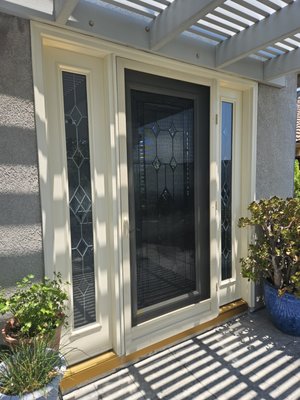 Swinging Security & Screen Doors - We offer many types of swinging screen doors. All custom fit for any size door opening, Ranging from a clear view seamless frame to a full grill security door. Swinging Security & Screen Doors - We offer many types of swinging screen doors. All custom fit for any size door opening, Ranging from a clear view seamless frame to a full grill security door.