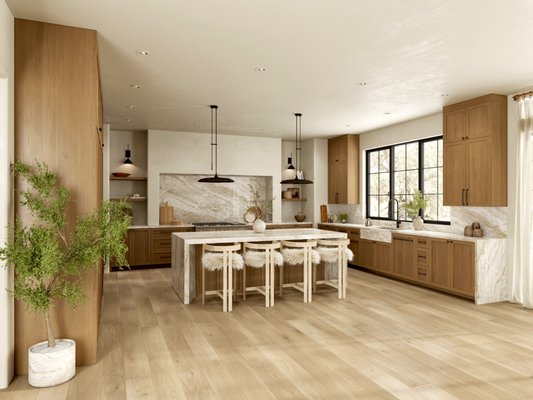 Kitchen remodel 2025 - This bright, minimalist kitchen showcases sleek white flat-panel cabinetry and white countertops, anchored by a subway tile backsplash. Light wood open shelving and floors introduce warmth. Two modern brass pendants hang over the island, while a large window floods the clean, sophisticated space with natural light. Kitchen remodel 2025 - This bright, minimalist kitchen showcases sleek white flat-panel cabinetry and white countertops, anchored by a subway tile backsplash. Light wood open shelving and floors introduce warmth. Two modern brass pendants hang over the island, while a large window floods the clean, sophisticated space with natural light.