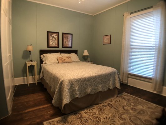 Room #1 The Tiger Swallowtail Room - Named for the SC State Butterfly, the Tiger Swallowtail Room is spacious and light. It has a comfortable queen size bed, ceiling fan and WiFi. Home cooked breakfast is included.
Mention Yelp for a 10% discount or free upgrade (if available at check-in) Room #1 The Tiger Swallowtail Room - Named for the SC State Butterfly, the Tiger Swallowtail Room is spacious and light. It has a comfortable queen size bed, ceiling fan and WiFi. Home cooked breakfast is included.
Mention Yelp for a 10% discount or free upgrade (if available at check-in)