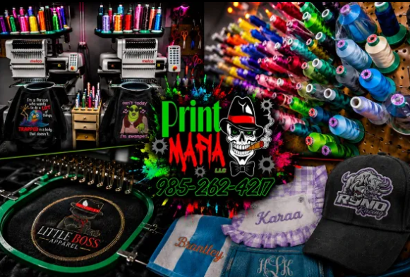 Embroidery - At Print Mafia LLC, we transform everyday apparel into polished, professional pieces with precision embroidery. From business uniforms and team apparel to hats, polos, jackets, and promotional products, every stitch is crafted with quality and care.
Proudly locally owned and operated, we're dedicated to delivering premium embroidery, reliable service, and results you'll be proud to wear. Embroidery - At Print Mafia LLC, we transform everyday apparel into polished, professional pieces with precision embroidery. From business uniforms and team apparel to hats, polos, jackets, and promotional products, every stitch is crafted with quality and care.
Proudly locally owned and operated, we're dedicated to delivering premium embroidery, reliable service, and results you'll be proud to wear.